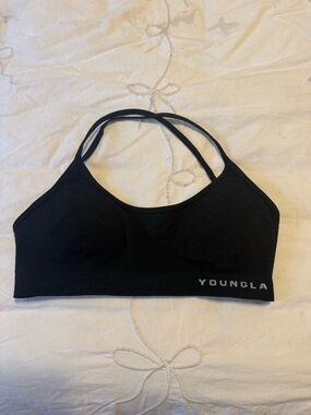 YoungLA Black Double-Strap Seamless Sports Bra
